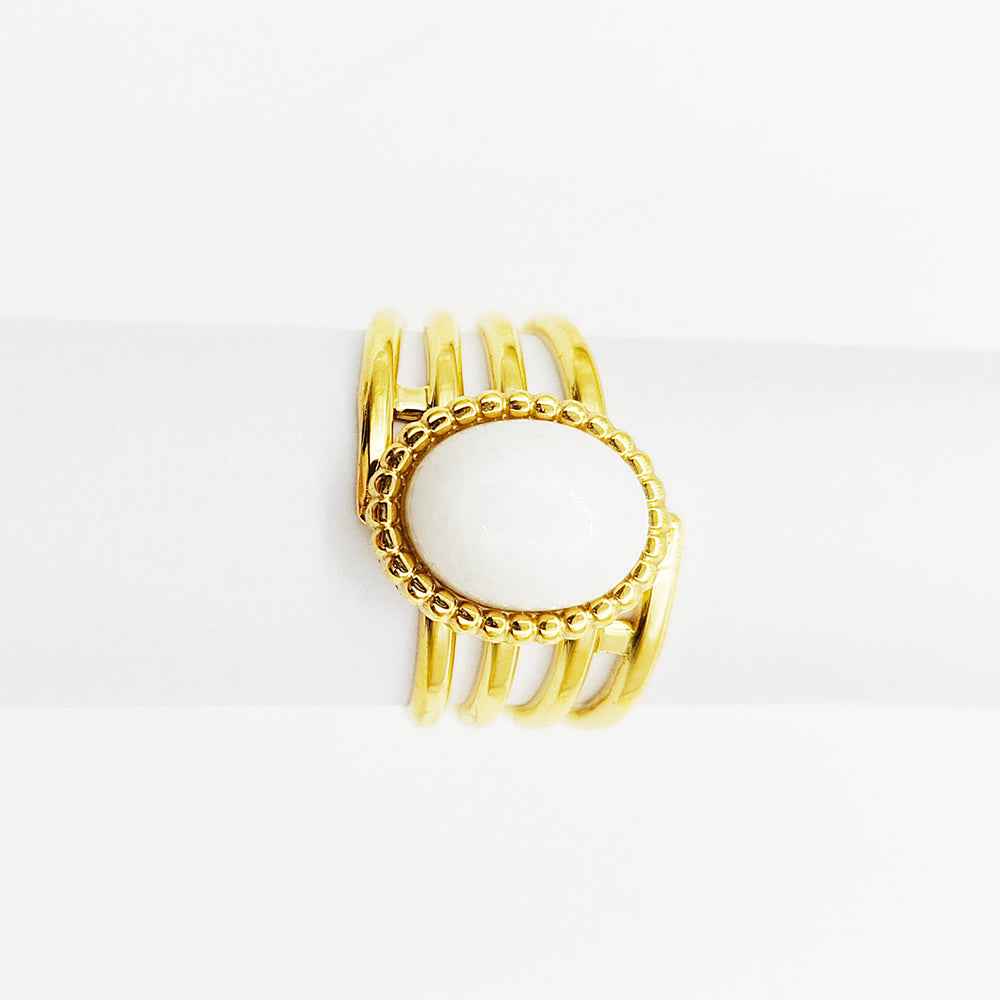 Eight Band Ring  In Golden and White
