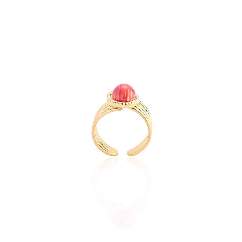 Eight Band Ring In Golden and Red