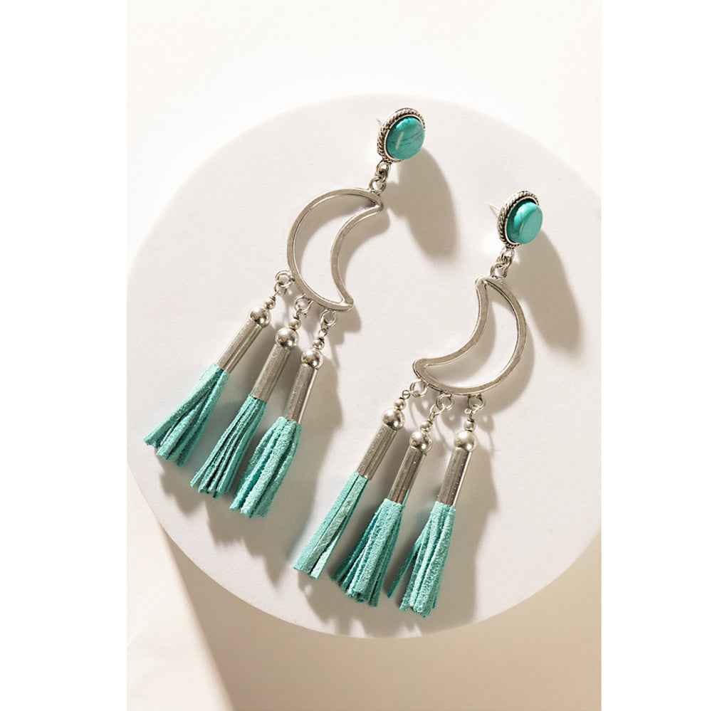 Radiant Moon Earrings In Blue