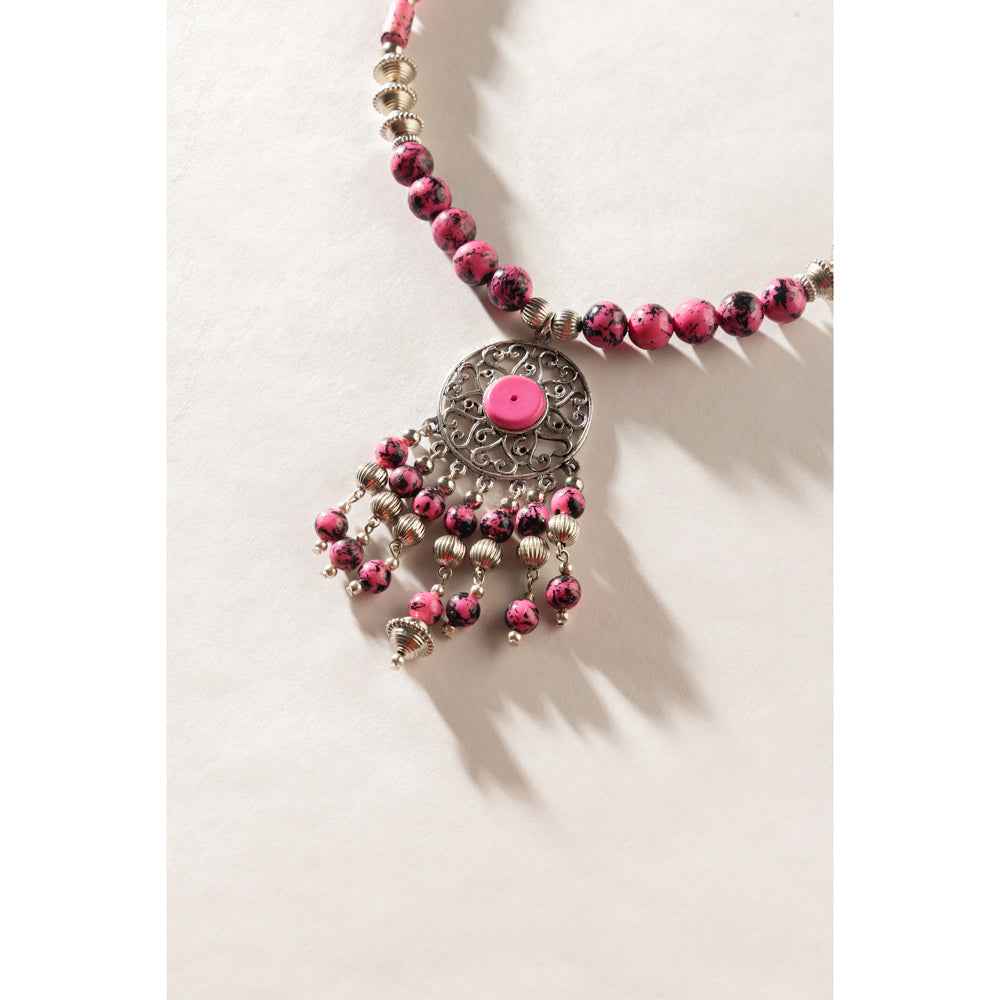 Luxi Concho Necklace In Pink