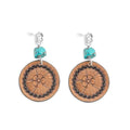 Floral Star Medallion Earrings In Brown