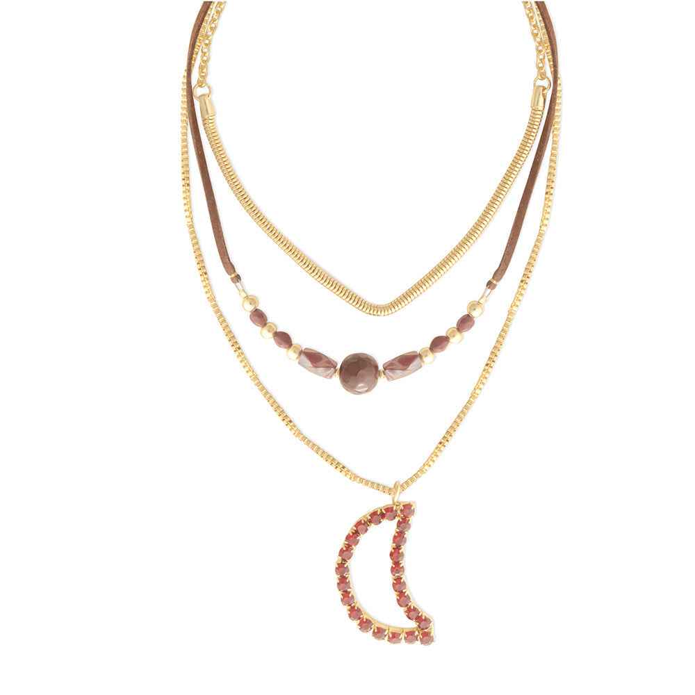 Cresecent Moon Falling Necklace