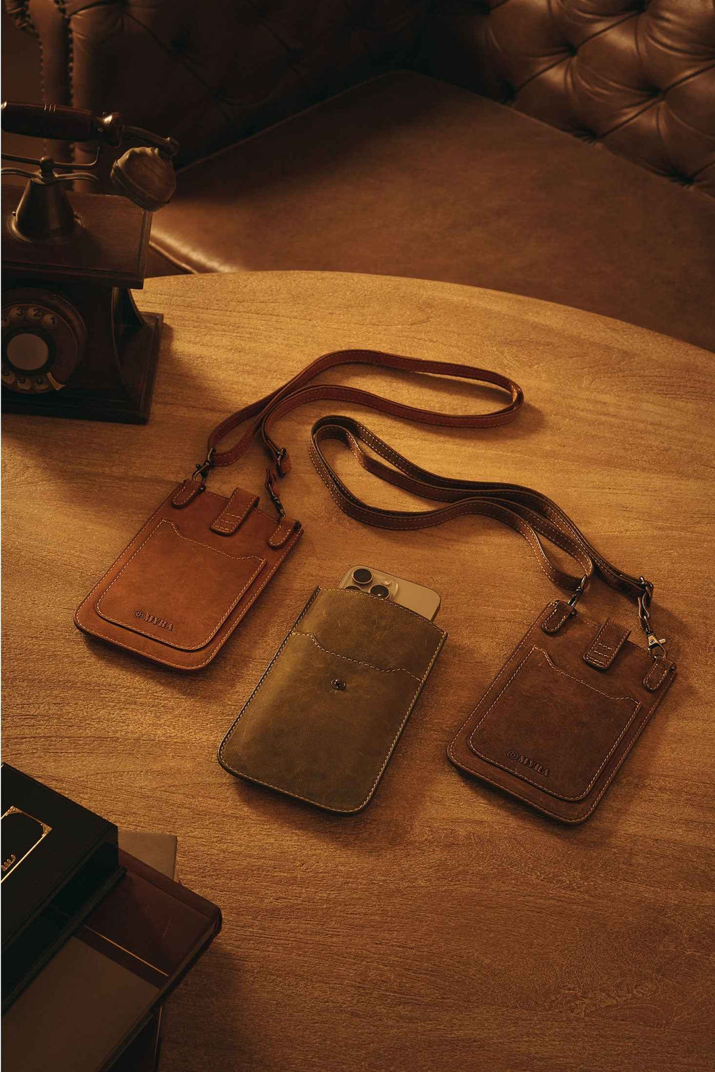 Golden Canyon Cell Phone Bag In Camel
