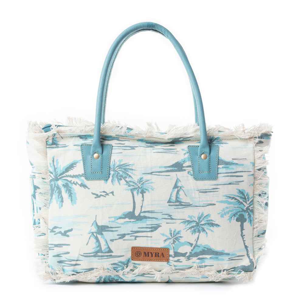 Saint Tropez Tote Bag In Green & White