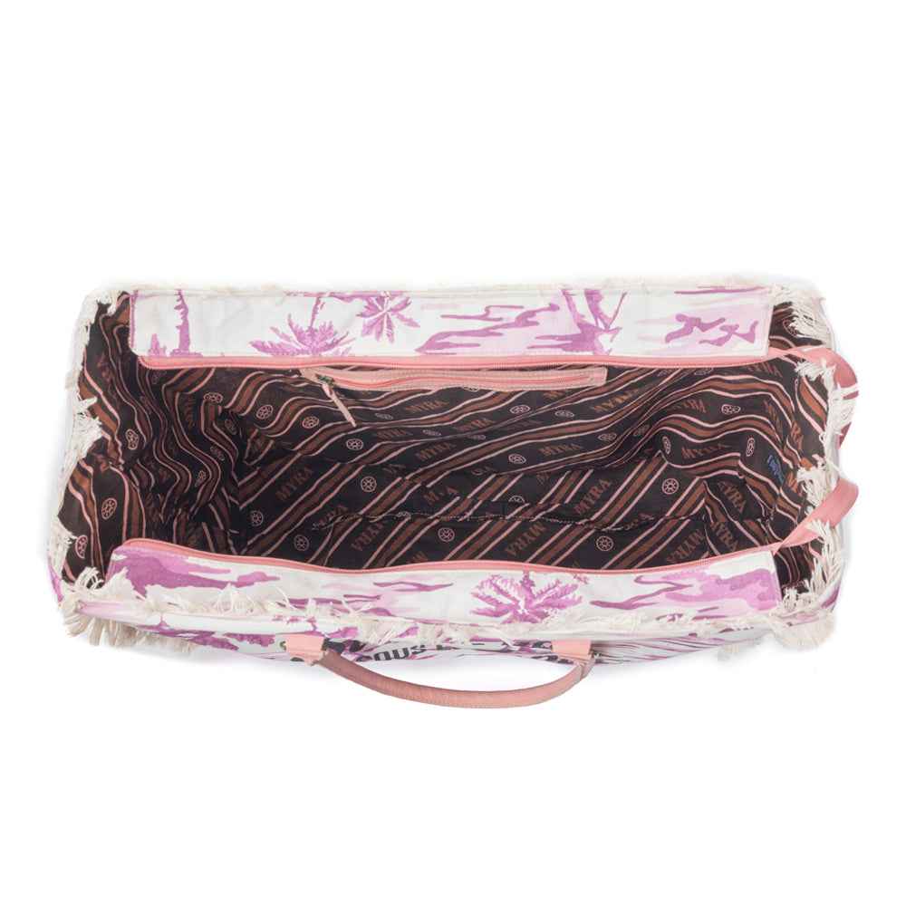 Saint Tropez Weekender Bag In White & Purple