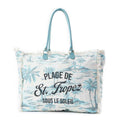 Saint Tropez Weekender Bag In White & Sky Blue