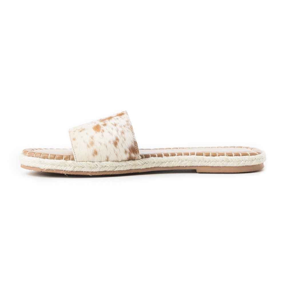 Running Pony Sandals In Brown & White Hairon