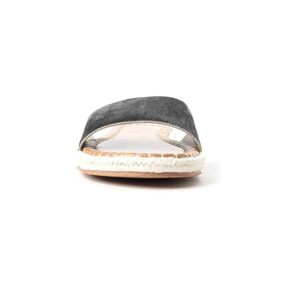 Running Pony Sandals In Black & White Hairon