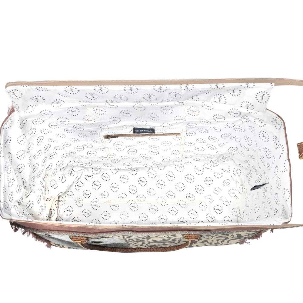 Hide & Floral Print Weekender Bag