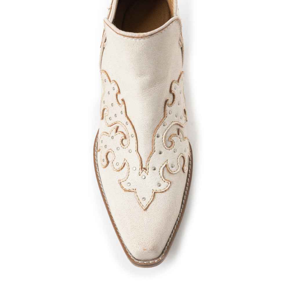 Twin Forks Booties In Crackle White