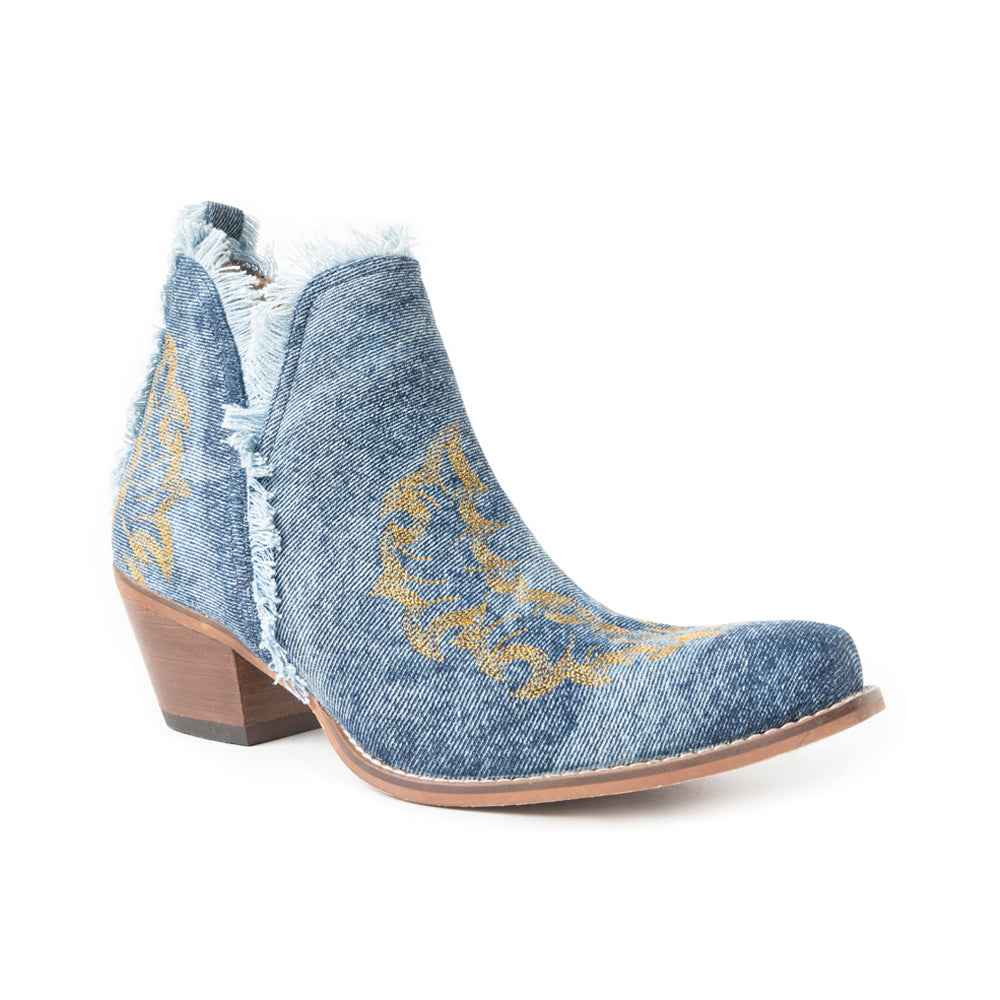 Trail Runner Booties In Denim Blue
