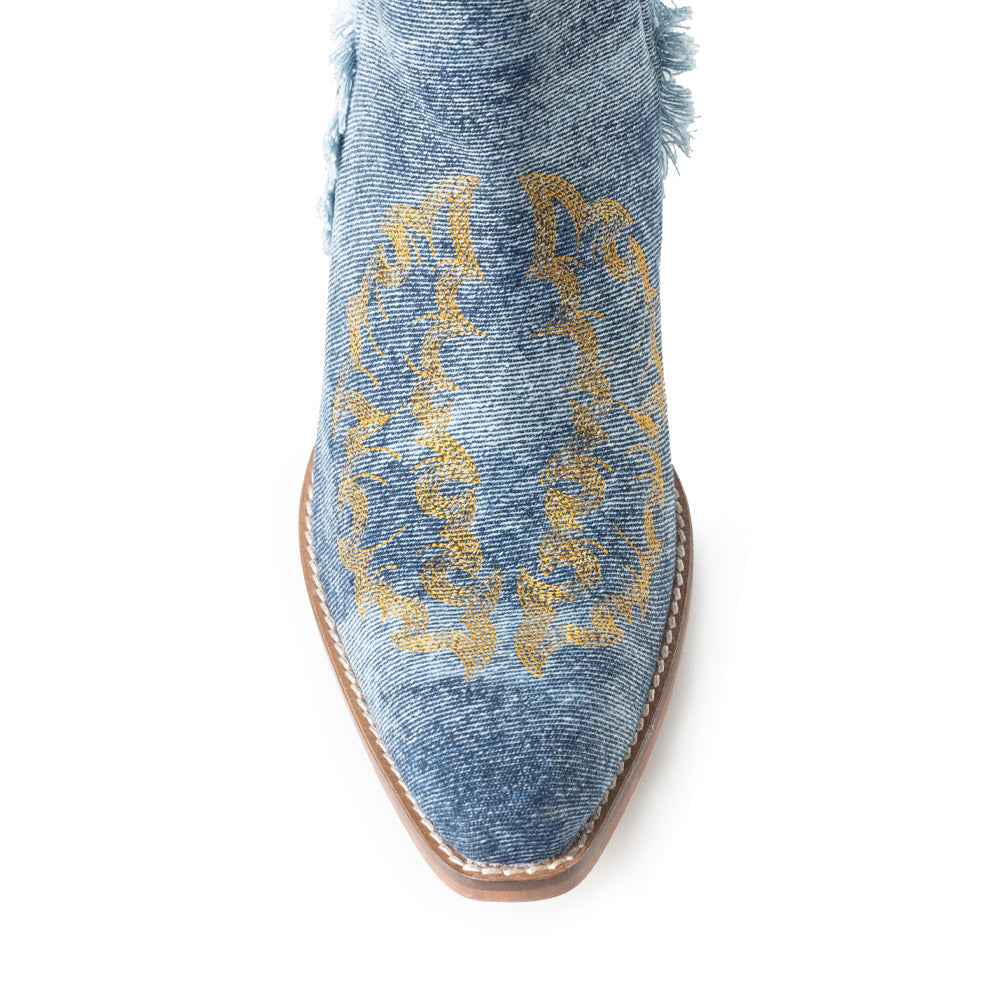 Trail Runner Booties In Denim Blue