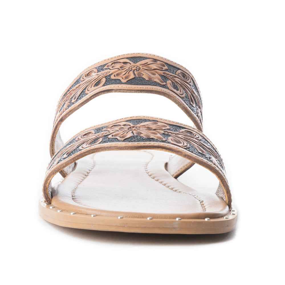 Santa Fe Daisy Slides In Black & Brown