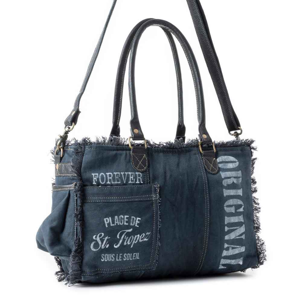 Coastal Steel Upcycled Tote in Blue