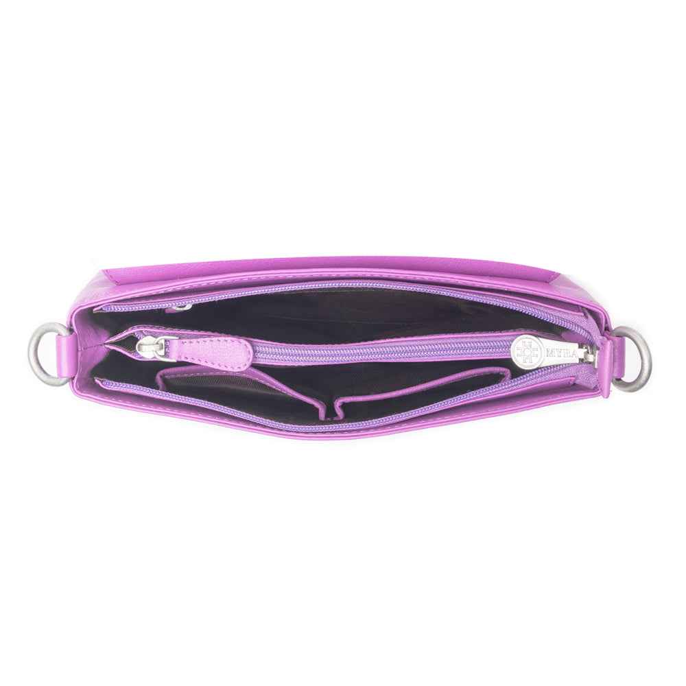 Wild West Fringe Leather Crossbody Bag in Purple