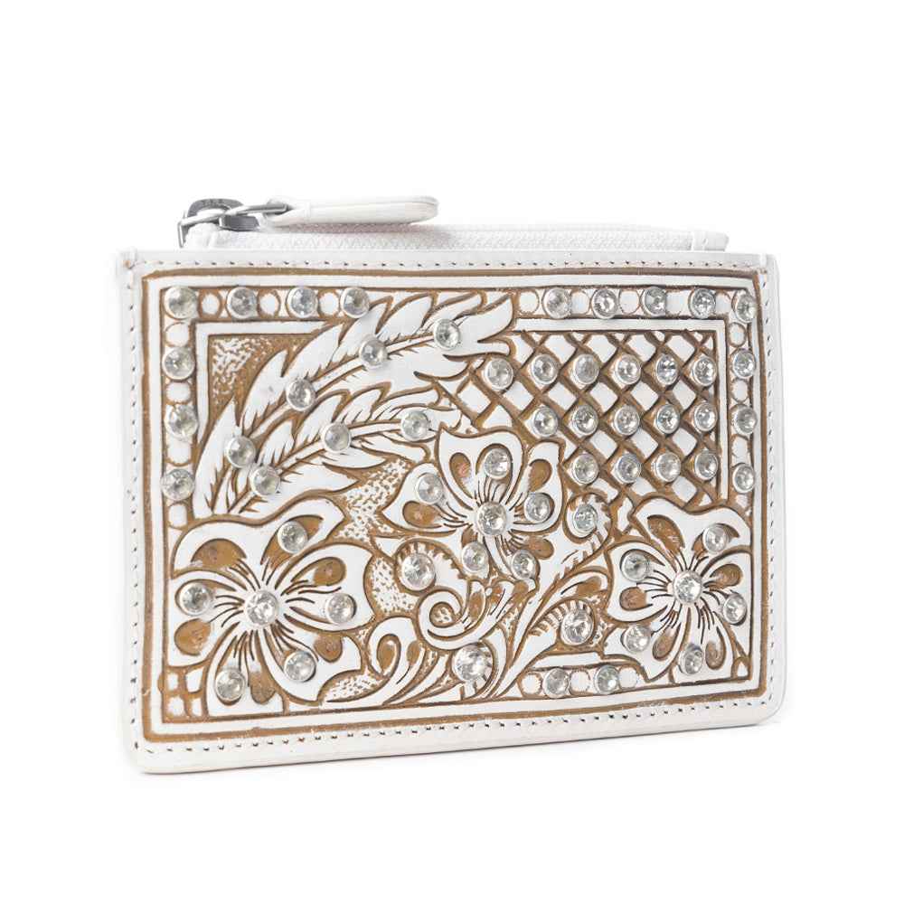 Sparkling Desert Moon Credit Card Holder In Chocolate White