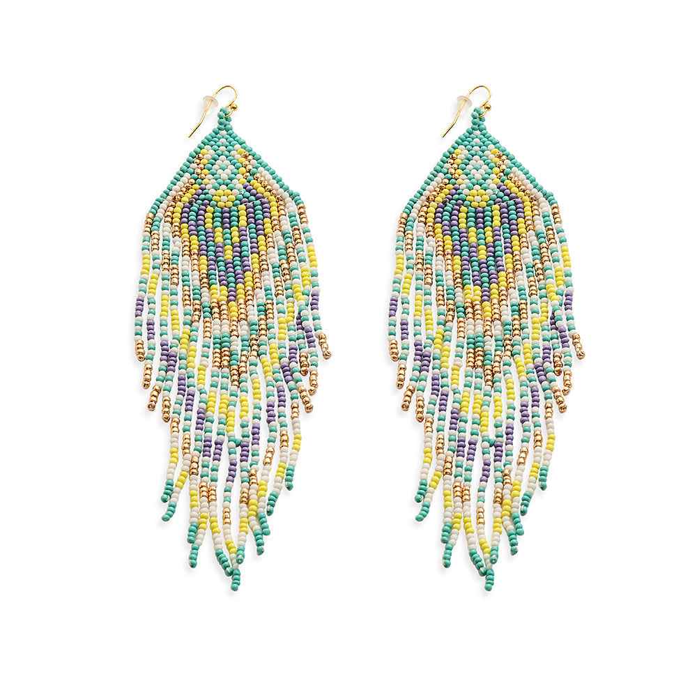 Lonanna Beaded Earrings In Green