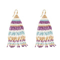 Nanna's Skirt Beaded Earrings In Purple