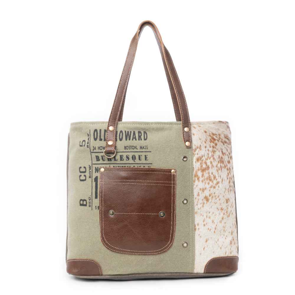 Leather Pocket Tote Bag