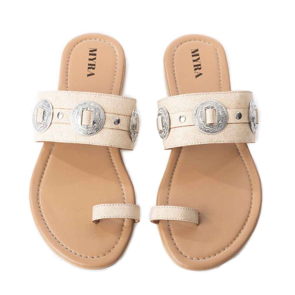 Sagebrush Concho Sandals In White