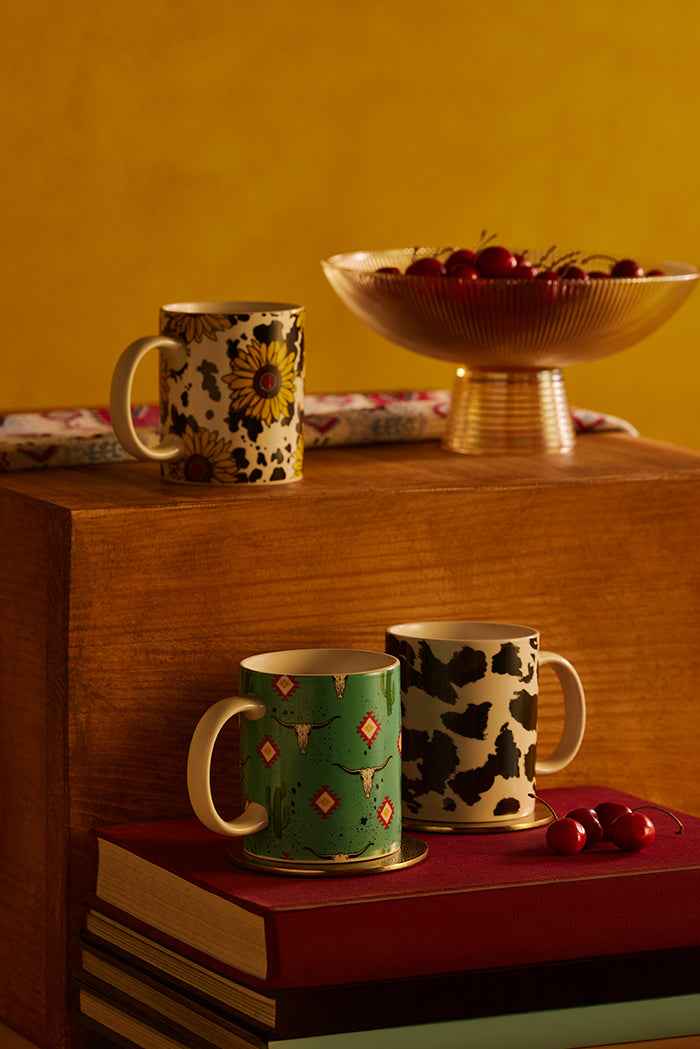Sippinâ€™ in the South Ceramic Mug in Black Leopard Print