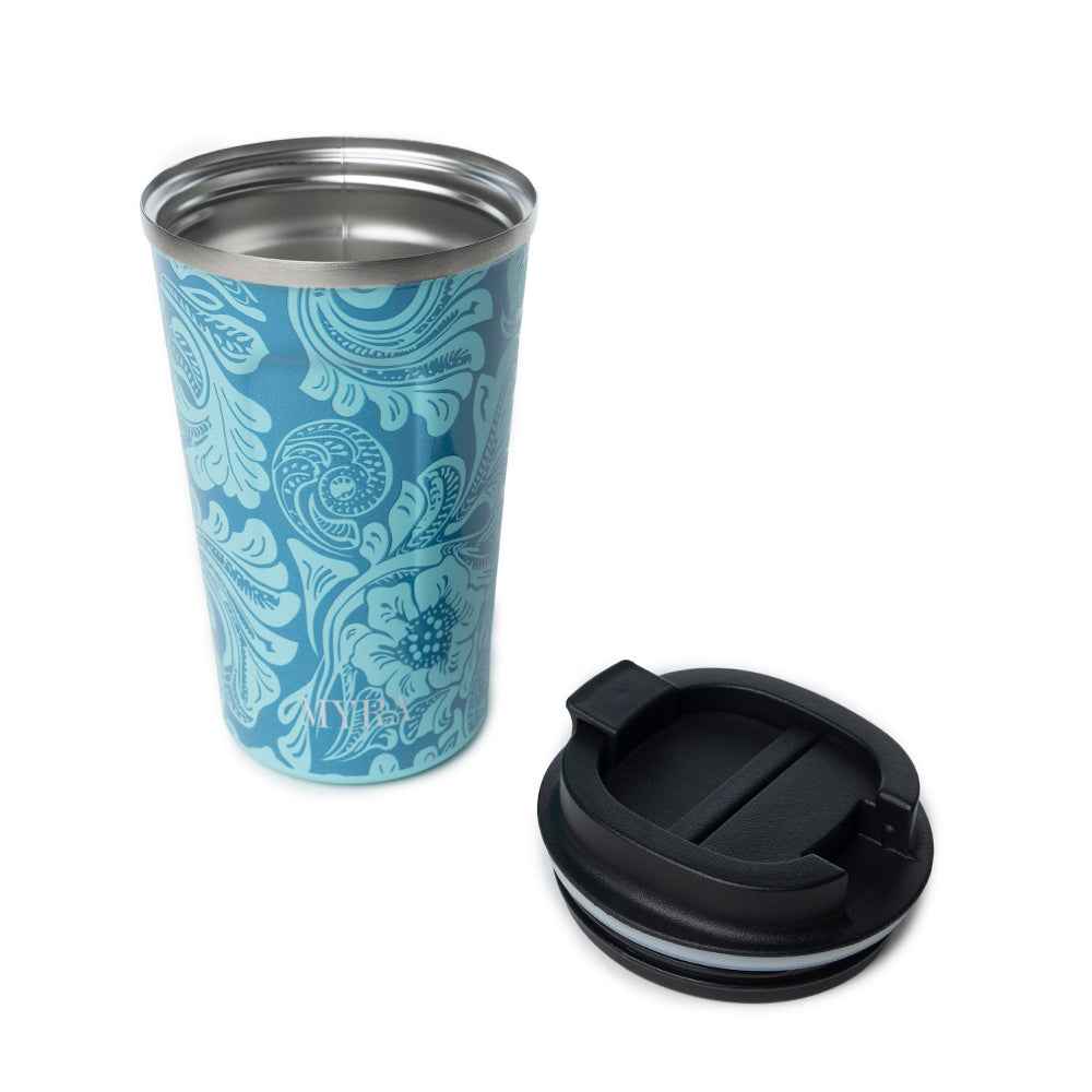 Western Trail Brew Stainless Steel Mug in Turquoise