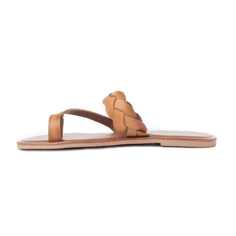 Longhorn Western Leather Sandals in Mocha Brown