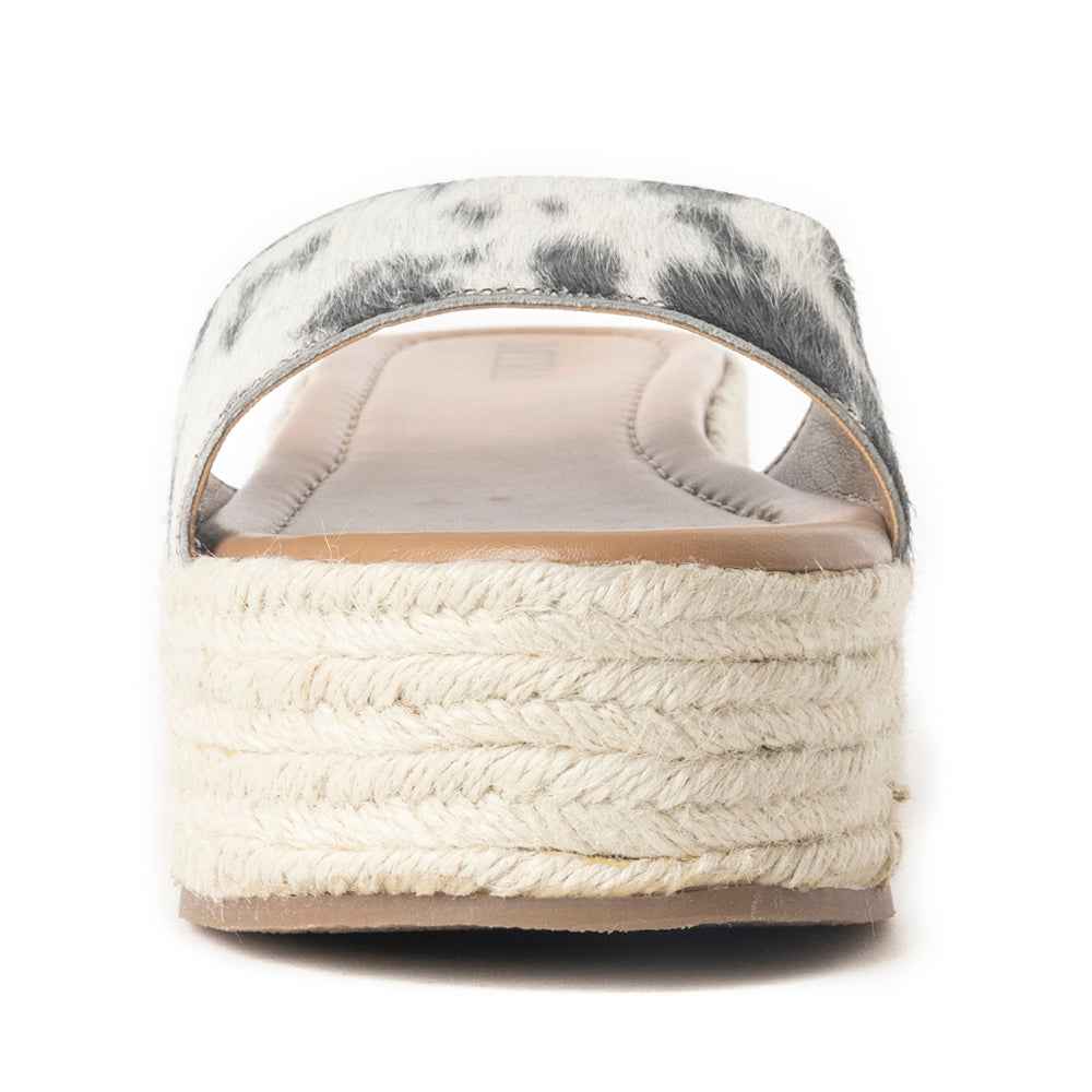Mesa Mane Hairon Leather Sandals in Black & White