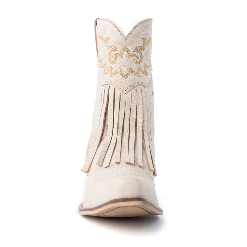 Desert Angel Fringe Booties in White