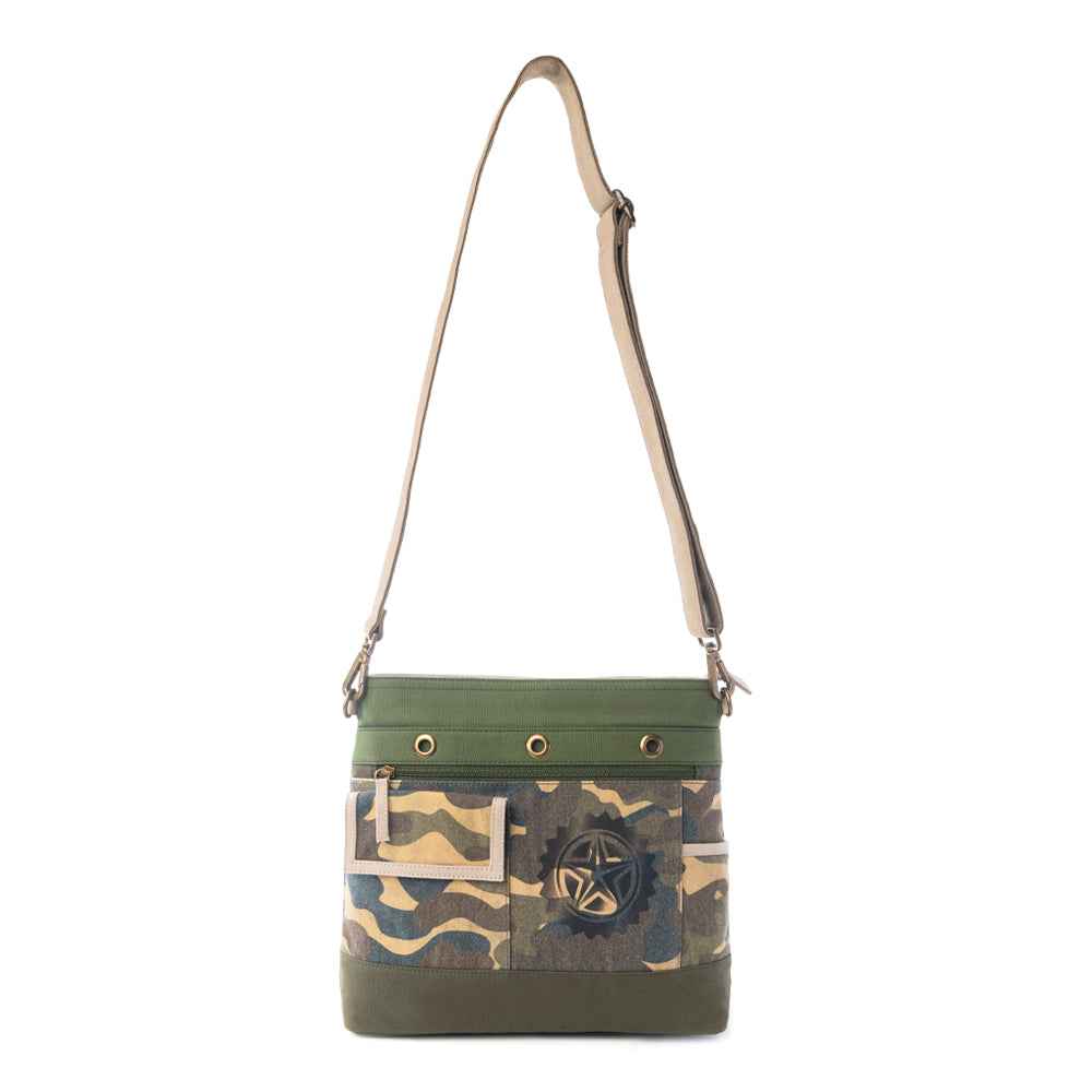 Myra Ranger's Day Crossbody Bag in Army Camo Green