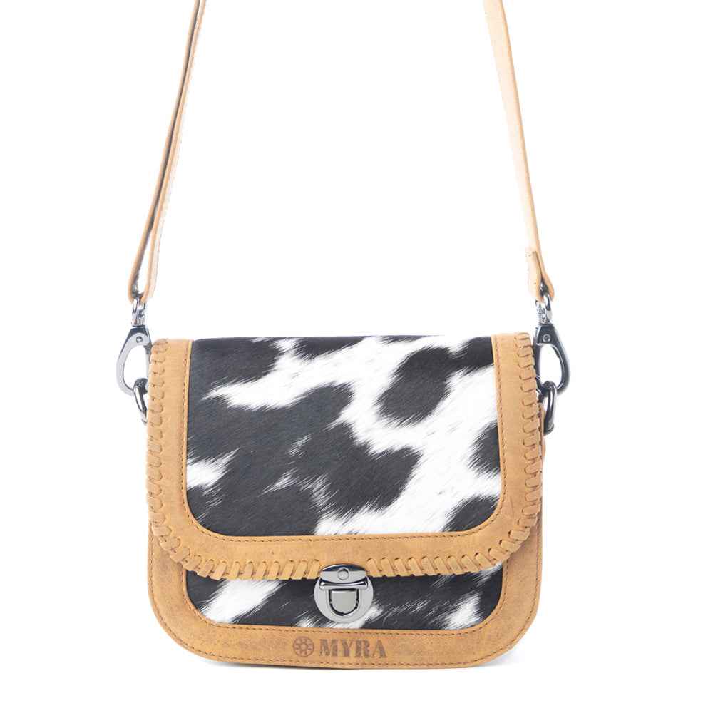 Myra Luna Frost Hairon Leather Bag in Golden Saddle