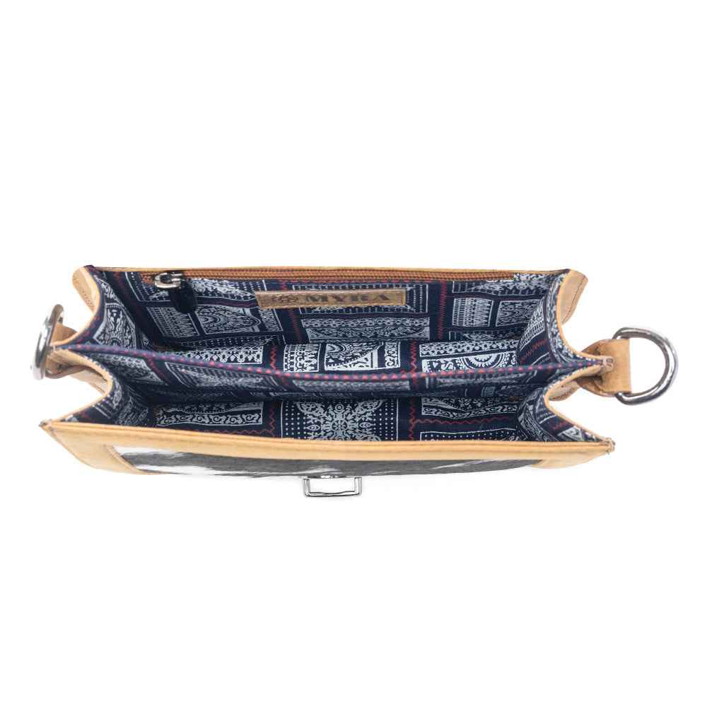 Myra Luna Frost Hairon Leather Bag in Golden Saddle