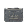 Outlander Edge Western Embroided Credit Card Holder in Ash Grey