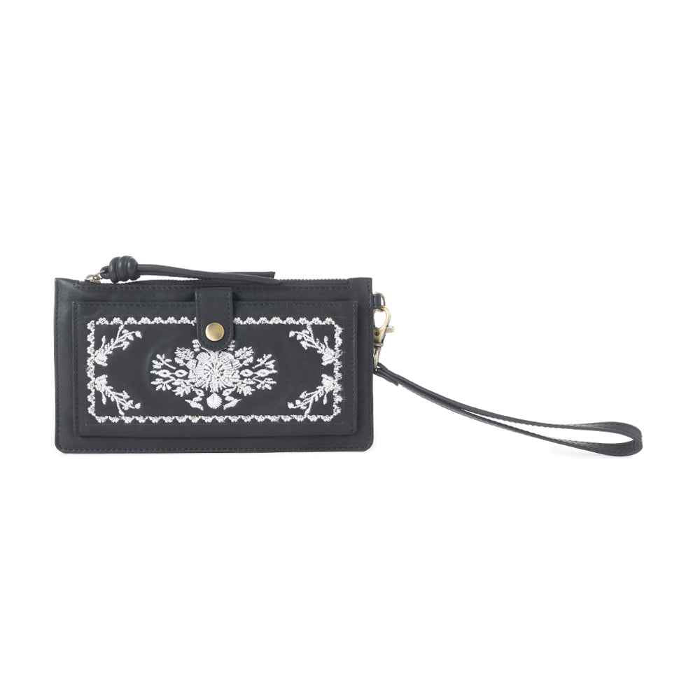 Azure Mesa Leather Wallet in Black