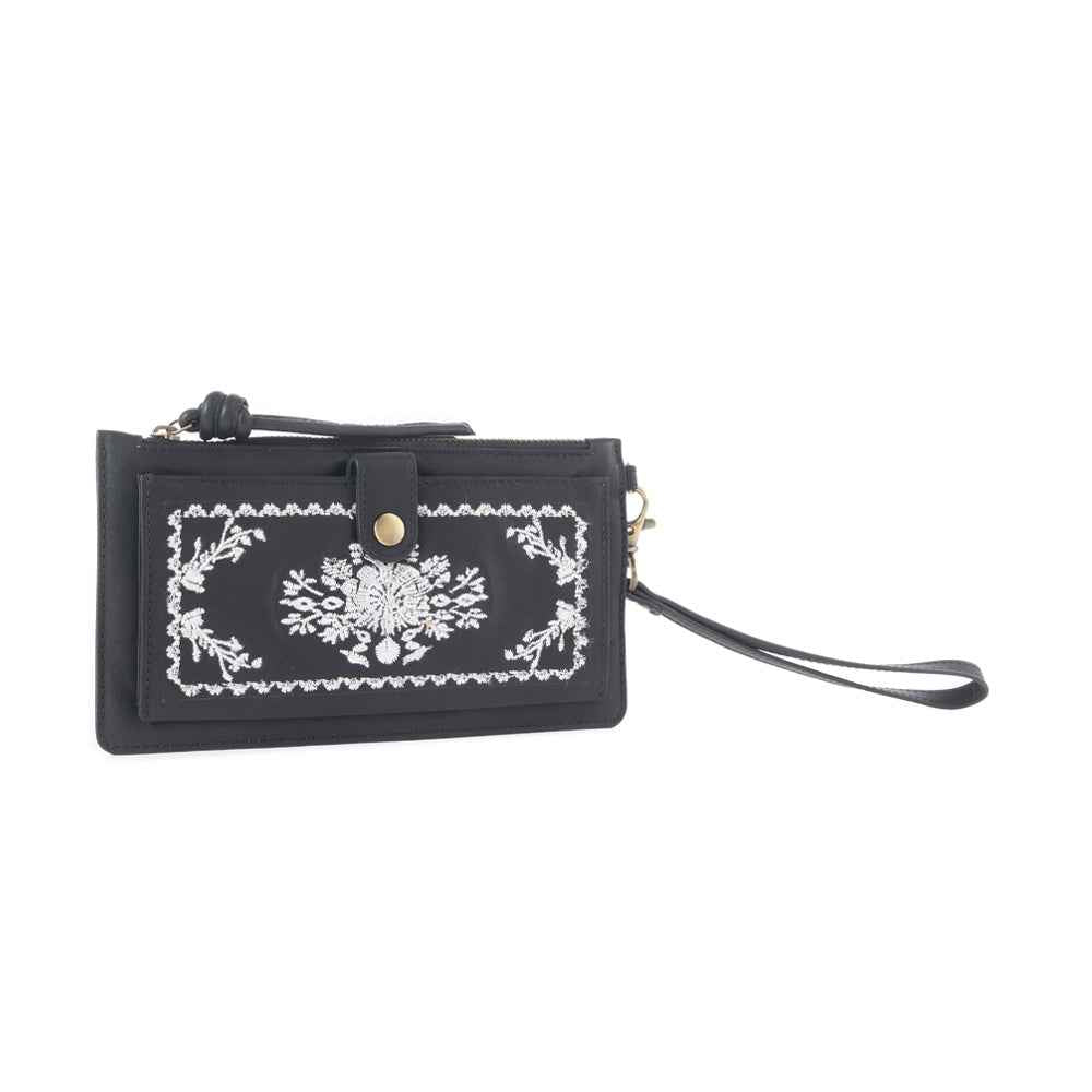 Azure Mesa Leather Wallet in Black