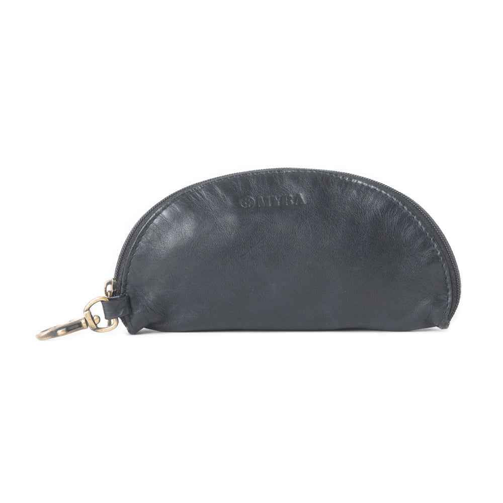 Myra Eclipse Charm Leather Sunglass Case in Midnight Black