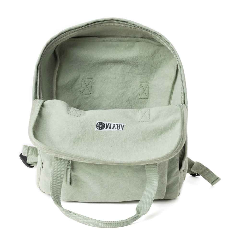 Pioneer Trek Canvas Backpack Bag in Light Green