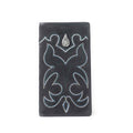 Ravenhide Embroidered Leather Wallet in Coal Black