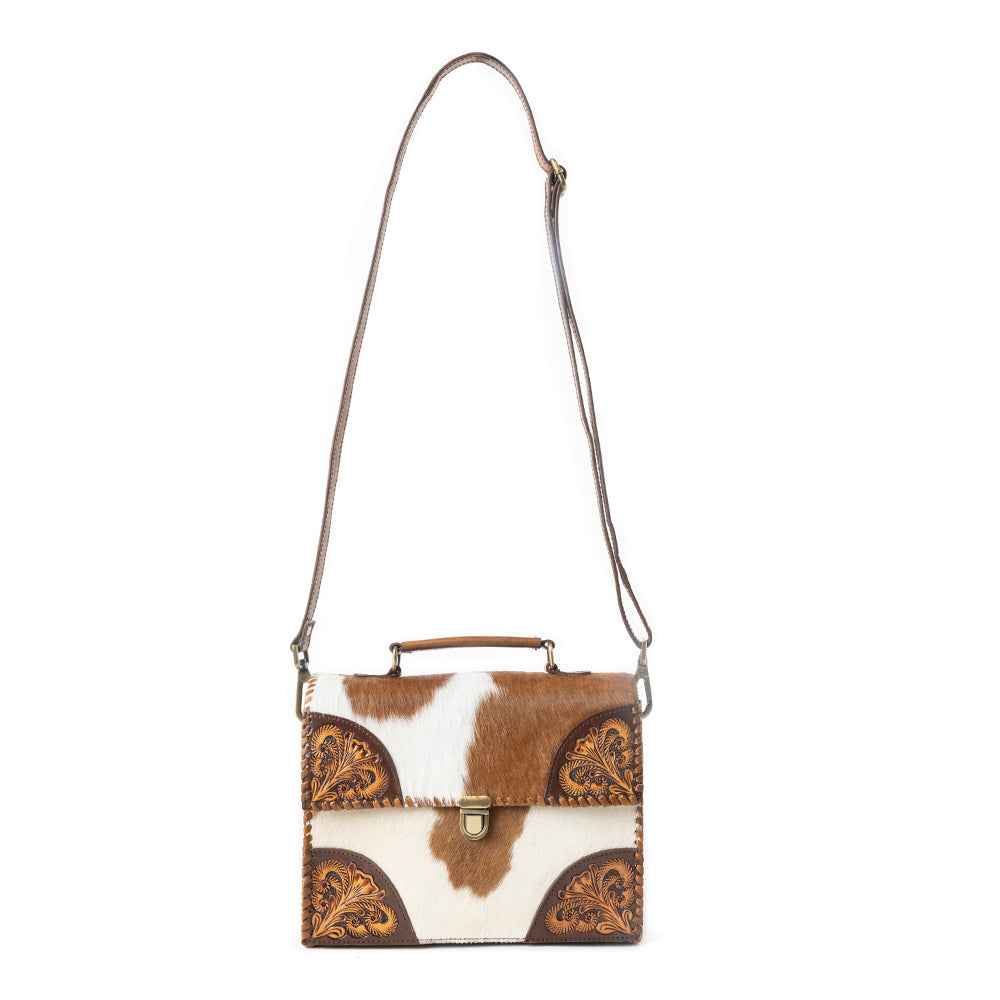 Dakota Dusk Handtooled Bag in Saddle Dust & Moonlight