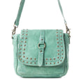 Western Scout Leather Crossbody Bag in Turquoise