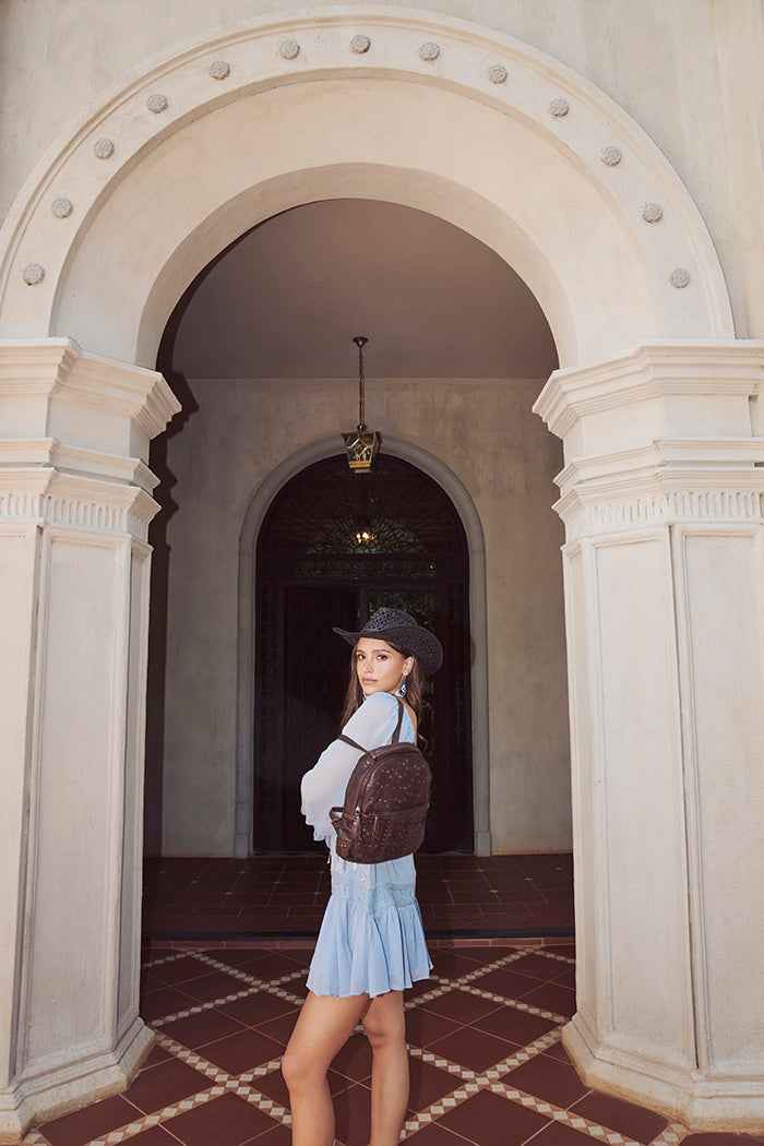 Midnight Rodeo Leather Backpack in Espresso Brown