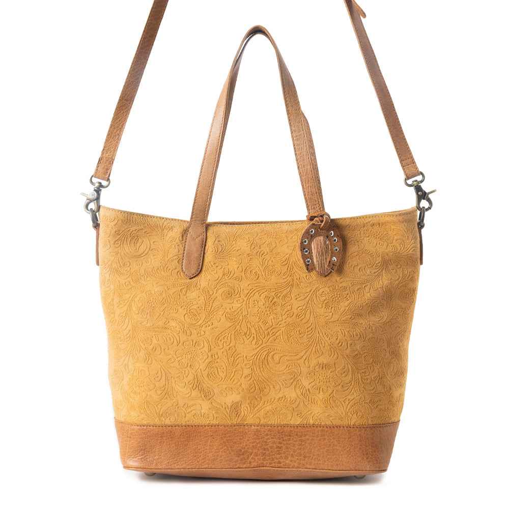 Amber Dune Leather Bag in Rustic Mustard
