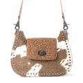 Highland Ridge Leather Bag in Rustic Oak & Winter Mist