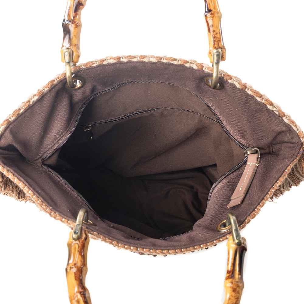 Myra Mesa Pioneer Hand Embroidered Tote Bag in Amber Grain