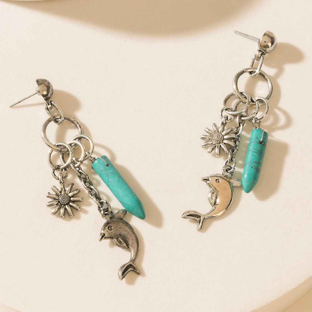 Laguna Luna Earrings in Cyan Silver