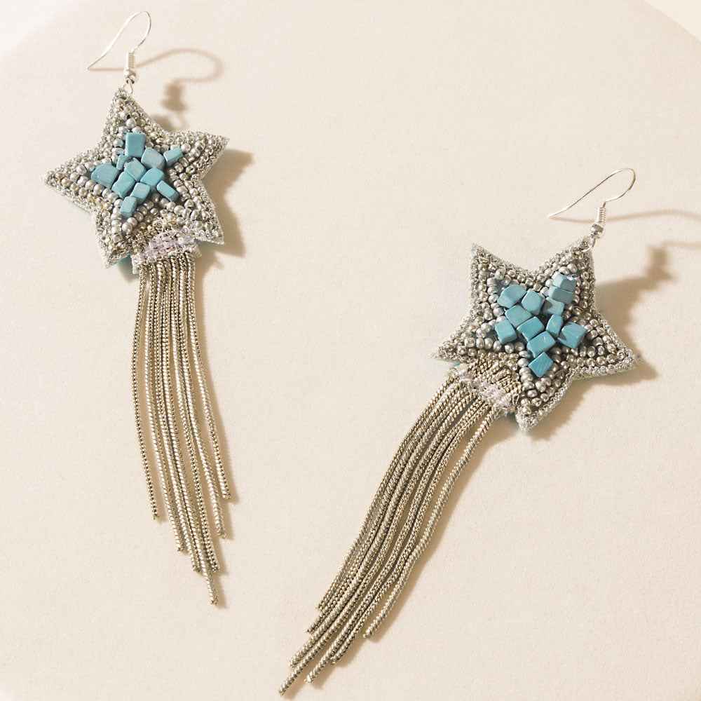The Loretta Earrings in Sky Silver
