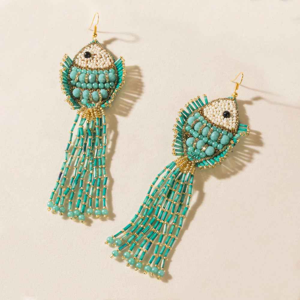 Marina Flame Earrings in Tuscon Teal