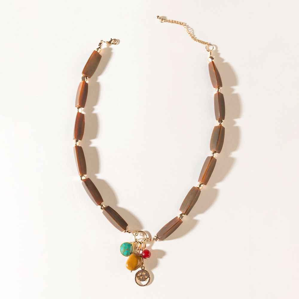 The Elowen Necklace in Cedar Brown