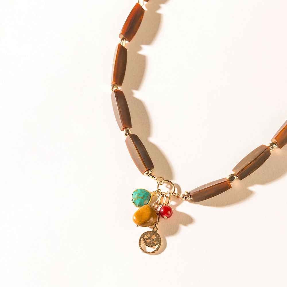 The Elowen Necklace in Cedar Brown