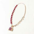 Amarillo Rose Necklace in Ruby Bloom